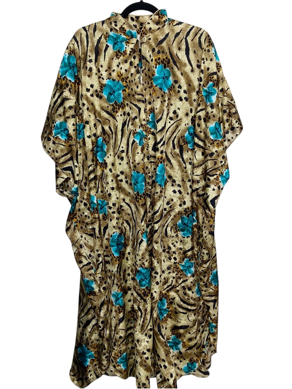 Simply Basic Housecoat One Size 1/2 Zip Lounge Nightgown Muu Muu Vtg Mrs Roper